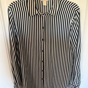 H&M Classic Black and White Striped Women’s Blouse